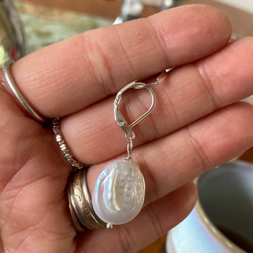 Oval Freshwater Pearl Earrings